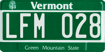 VT license plate LFM028