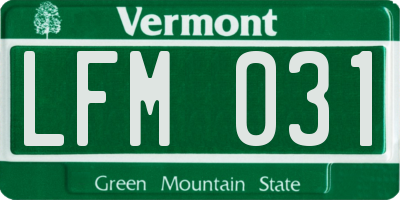 VT license plate LFM031