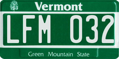 VT license plate LFM032