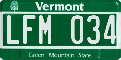 VT license plate LFM034