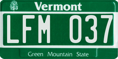 VT license plate LFM037