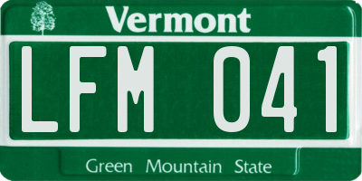 VT license plate LFM041