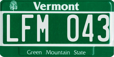 VT license plate LFM043