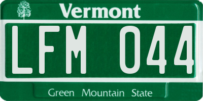 VT license plate LFM044