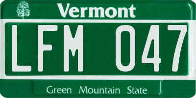 VT license plate LFM047
