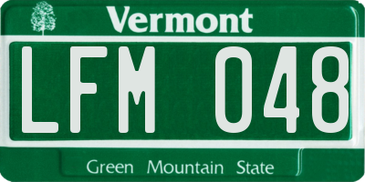 VT license plate LFM048