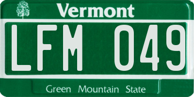 VT license plate LFM049