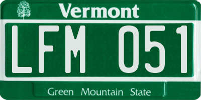 VT license plate LFM051