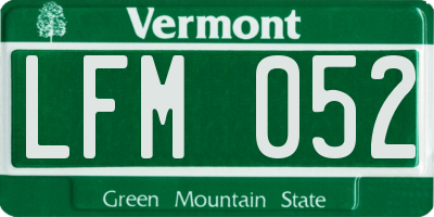 VT license plate LFM052