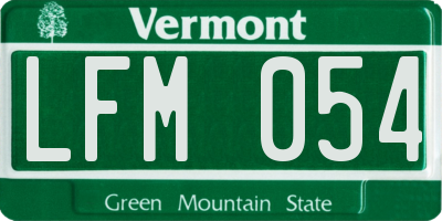 VT license plate LFM054