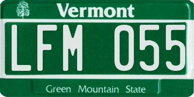 VT license plate LFM055