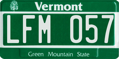 VT license plate LFM057
