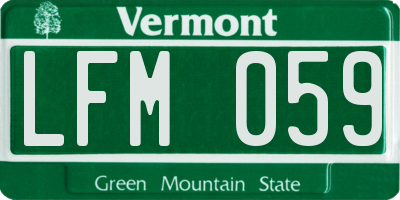 VT license plate LFM059