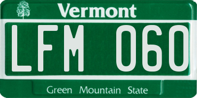 VT license plate LFM060