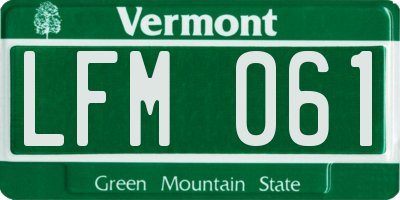 VT license plate LFM061