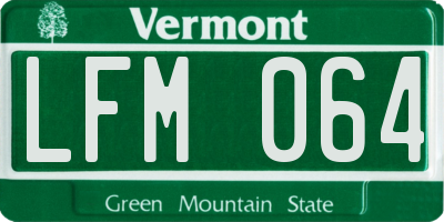 VT license plate LFM064