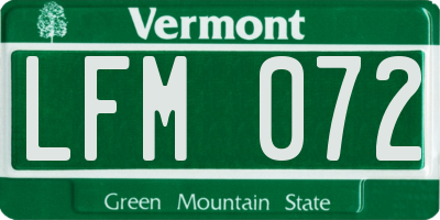 VT license plate LFM072