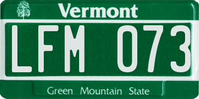 VT license plate LFM073