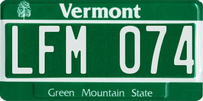 VT license plate LFM074