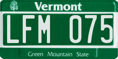 VT license plate LFM075