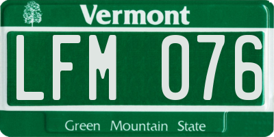 VT license plate LFM076