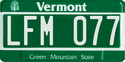 VT license plate LFM077
