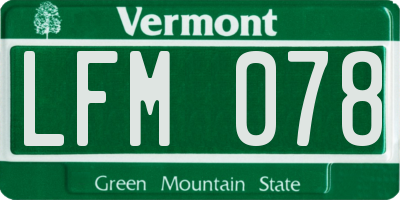VT license plate LFM078