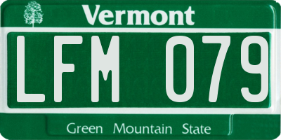 VT license plate LFM079