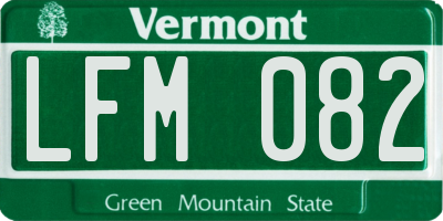 VT license plate LFM082