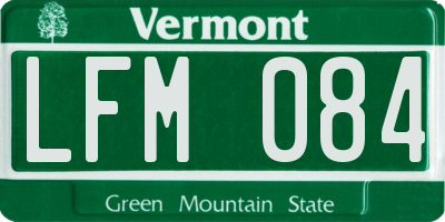 VT license plate LFM084
