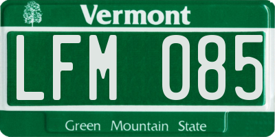 VT license plate LFM085