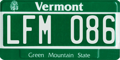 VT license plate LFM086