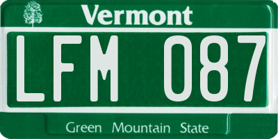 VT license plate LFM087
