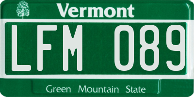 VT license plate LFM089