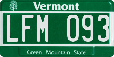 VT license plate LFM093