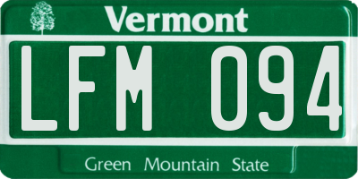 VT license plate LFM094