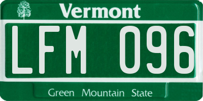 VT license plate LFM096