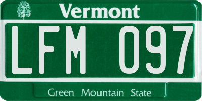 VT license plate LFM097
