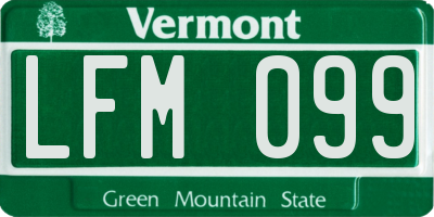 VT license plate LFM099