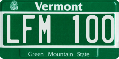 VT license plate LFM100