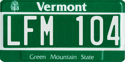 VT license plate LFM104