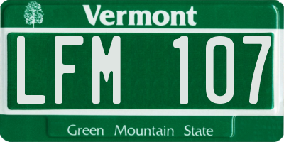 VT license plate LFM107