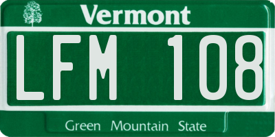 VT license plate LFM108