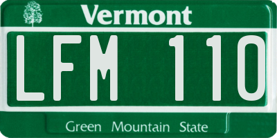 VT license plate LFM110