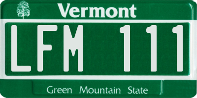 VT license plate LFM111