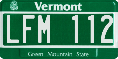 VT license plate LFM112