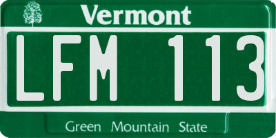 VT license plate LFM113