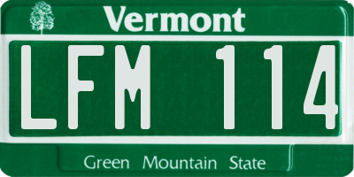 VT license plate LFM114