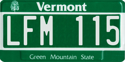 VT license plate LFM115