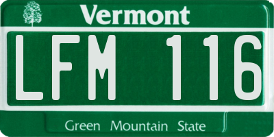 VT license plate LFM116